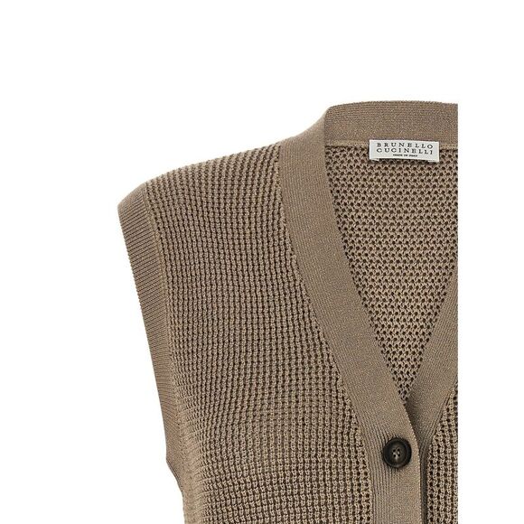 Brunello Cucinelli Women 'Sparkling' Cotton Vest - Picture 3 of 4